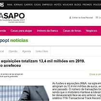 Fuses e aquisies totalizam 13,4 mil milhes em 2019. Imobilirio arrefeceu
